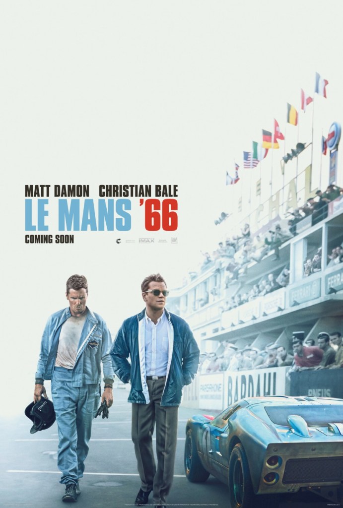 Poster for Le Mans '66, featuring Christian Bale and Matt Damon