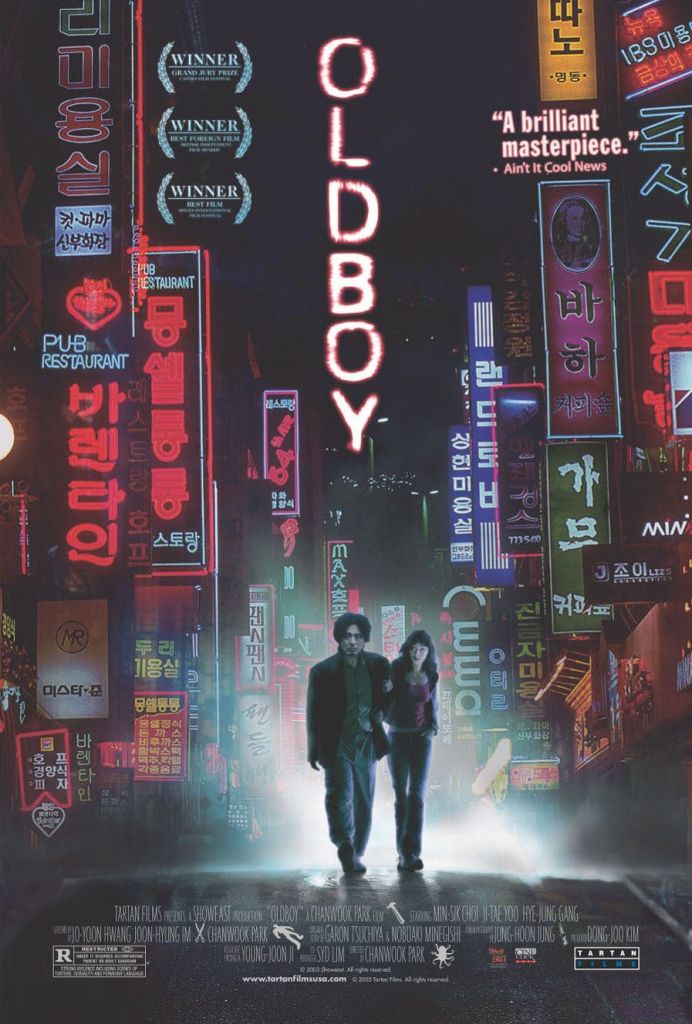 Oldboy poster featuring Min-sik Choi and Hye-jeong Kang